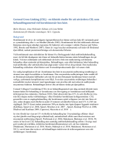 Corneal Cross Linking (CXL) - en klinisk studie för att utvärdera CXL