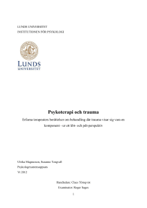 Psykoterapi och trauma - Lund University Publications
