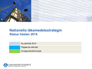 Nationella läkemedelsstrategin Status hösten 2014