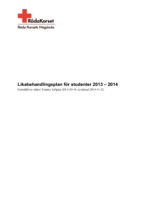 Likabehandlingsplan för studenter 2013 – 2014