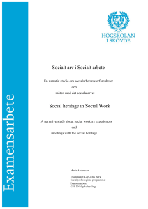 Socialt arv i Socialt arbete Social heritage in Social Work