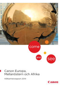 Hållbarhetsrapport 2014 för Canon Europa, Mellanöstern och Afrika