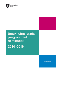 Stockholms stads program mot hemlöshet 2014 -2019