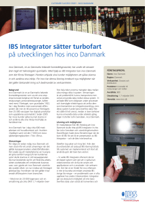 IBS Integrator sätter turbofart på utvecklingen hos inco Danmark