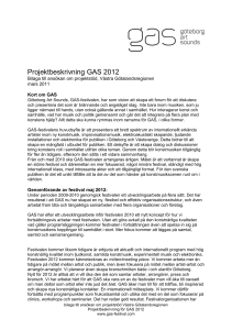 Projektbeskrivning GAS 2012