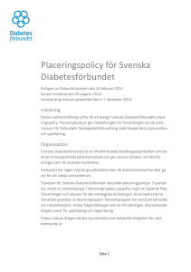 Placeringspolicy för Svenska Diabetesförbundet