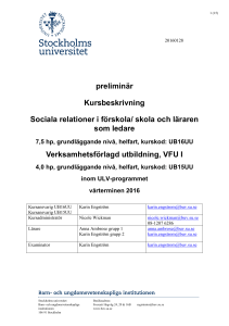 Kursbeskrivning Sociala relationer ULV VT160128 - Barn