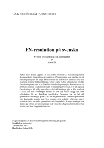 FN-resolution på svenska - Tolk