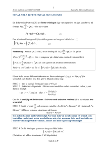 Separabla differentialekvationer
