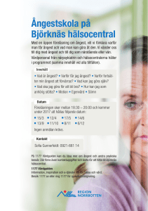 Ångestskola på Björknäs hälsocentral