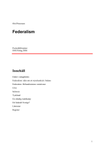 Federalism - Olof Petersson