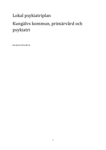 Lokal psykiatriplan Kungälvs kommun, primärvård och psykiatri
