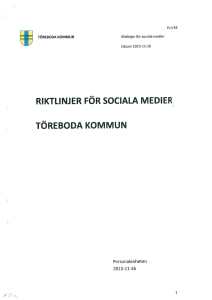 RIKTLINJER FöR SOCIALA MEDIER - Töreboda