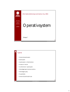 Operativsystem - Department of Information Technology