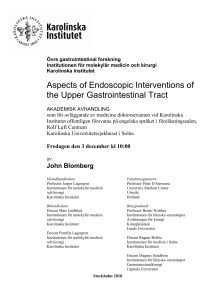 Aspects of Endoscopic Interventions of the Upper