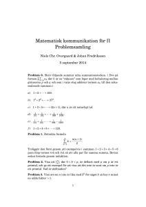 Matematisk kommunikation för Π Problemsamling