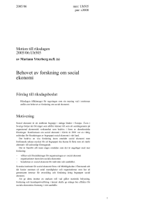 Behovet av forskning om social ekonomi