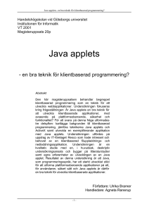 Java applets - GUPEA - Göteborgs universitet