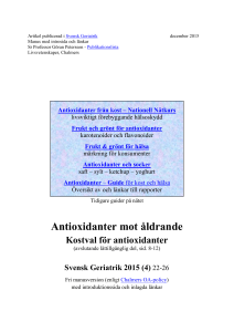 Antioxidanter mot åldrande - Chalmers Publication Library