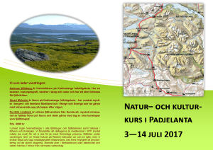 Natur– och kultur- kurs i Padjelanta 3—14 juli 2017