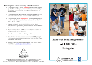 Barn- och fritidsprogrammet Åk 1 2013/2014 Poängplan