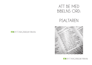 ATT BE MED BIBELNS ORD: PSALTAREN