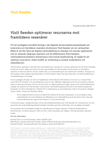 Visit Sweden optimerar resurserna mot framtidens resenärer