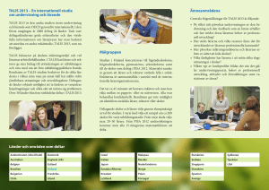 TALIS 2013 – En internationell studie om undervisning och lärande