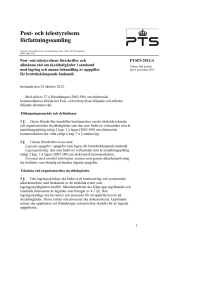 PTSFS 2012:4 - föreskrifter och allmänna råd om skyddsåtgärder i
