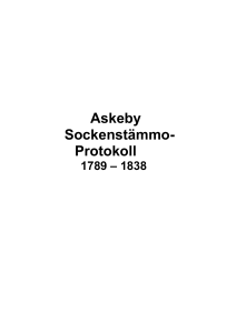Askeby Sockenstämmo- Protokoll 1789 – 1838 Förord. Detta är del I