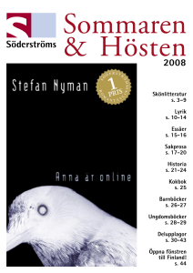 Skönlitteratur s. 3–9 Lyrik s. 10-14 Essäer s. 15