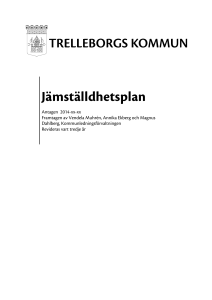 Jämställdhetsplan - Trelleborgs kommun