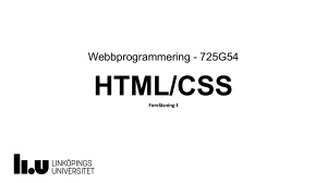 HTML/CSS - IDA.LiU.se