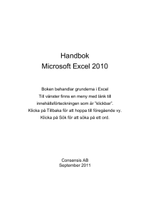 Excel 2010 - Consensis AB