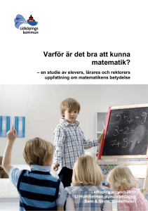 Varför är det bra att kunna matematik? - Intranät