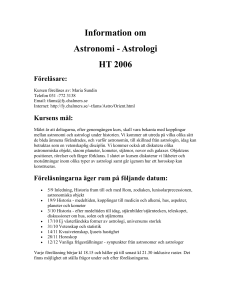 Information om Astronomi