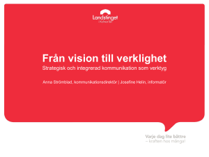 Från vision till verklighet - Sveriges Kommuner och Landsting
