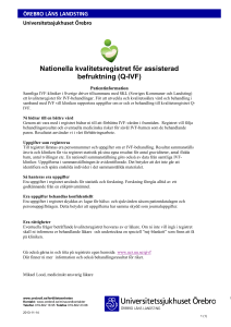 Nationella kvalitetsregistret för assisterad befruktning (Q-IVF)