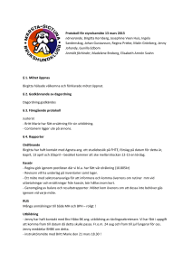 Protokoll för styrelsemöte 13 mars 2013 närvarande, Birgitta