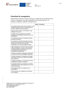 Checklista för energipolicy