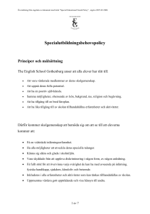 Specialutbildningsbehovspolicy - The English School Gothenburg