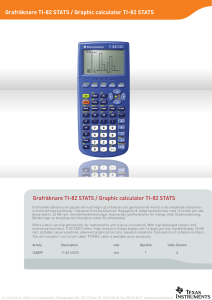 Grafräknare TI-82 STATS / Graphic calculator TI