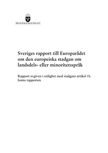 Sveriges rapport till Europarådet