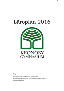 Läroplan 2016 - Kronoby Gymnasium