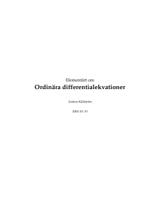 Ordinära differentialekvationer