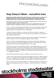 Helge Skoog är tillbaka – med politisk teater