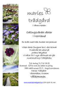 maries trädgård i vårens tecken Odlingsvärda växter I Norrland En