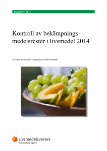 Kontroll av bekämpningsmedelsrester i livsmedel 2013