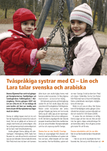 Tvåspråkiga systrar med CI – Lin och Lara talar svenska och arabiska