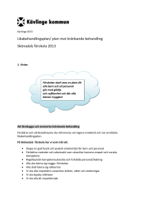 Likabehandlingsplan/ plan mot kränkande behandling